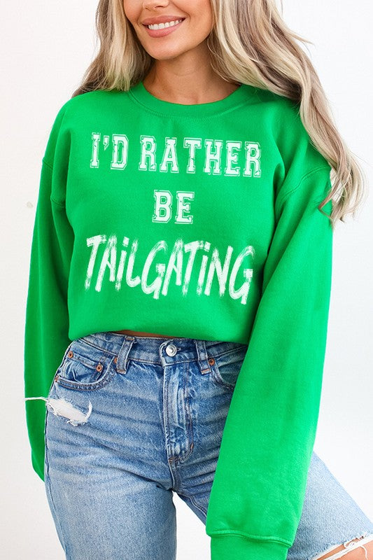 Game day Fall I'd Rather Be Tailgating Sweatshirt