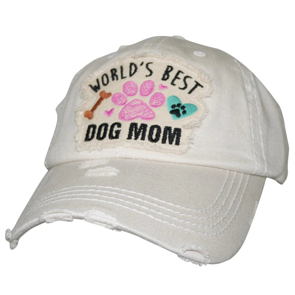 World BEST DOG MOM Hat - Black or Stone