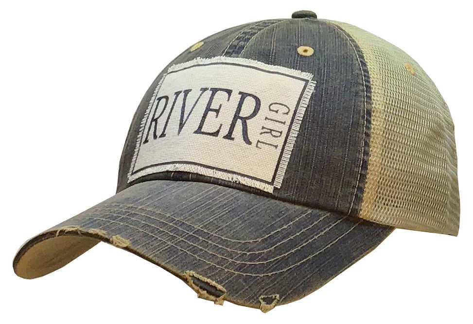 River Girl Distressed Trucker Hat