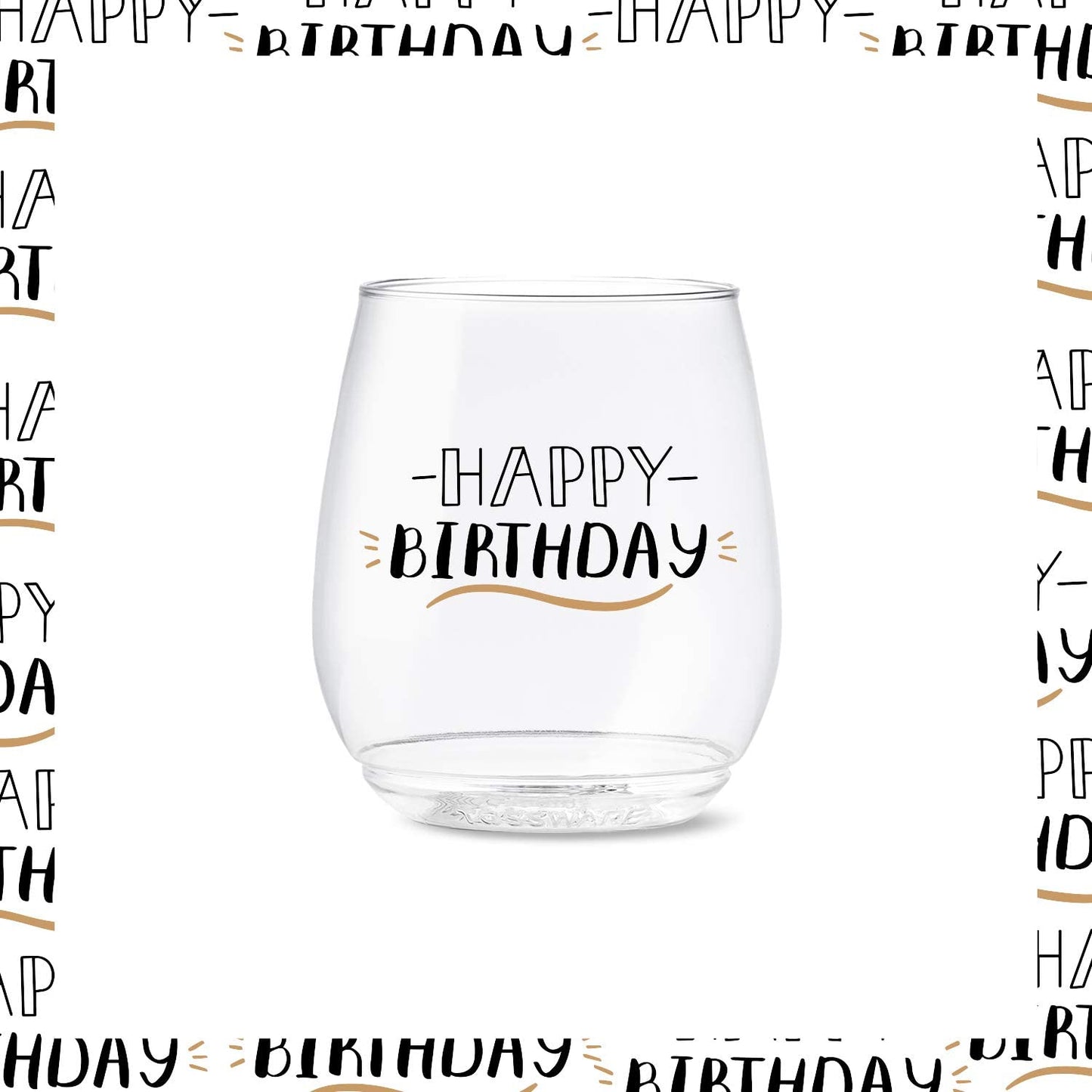 HAPPY BIRTHDAY WINE TUMBLERS - 2 Pack