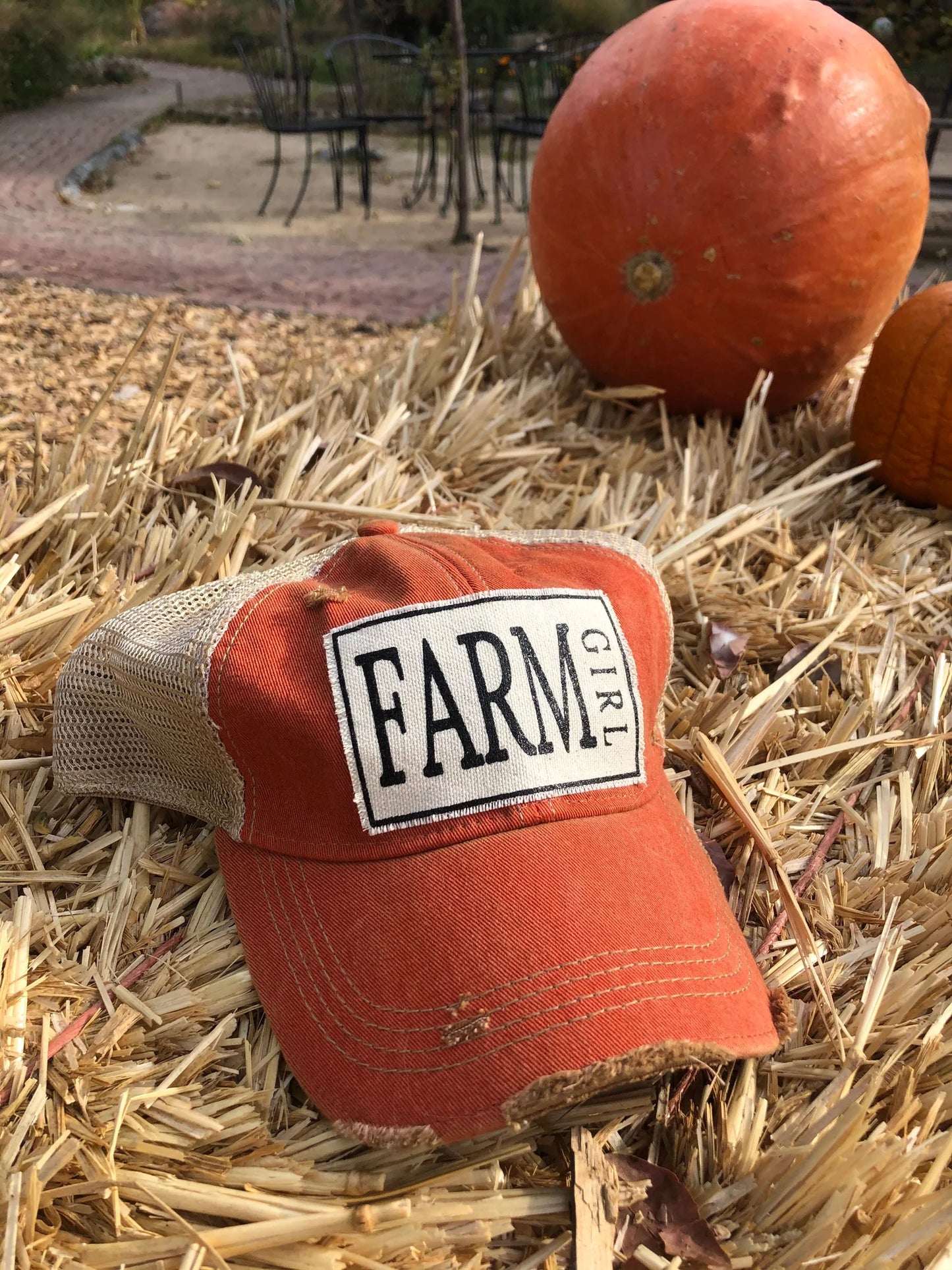 FARM Girl Distressed Trucker Hat