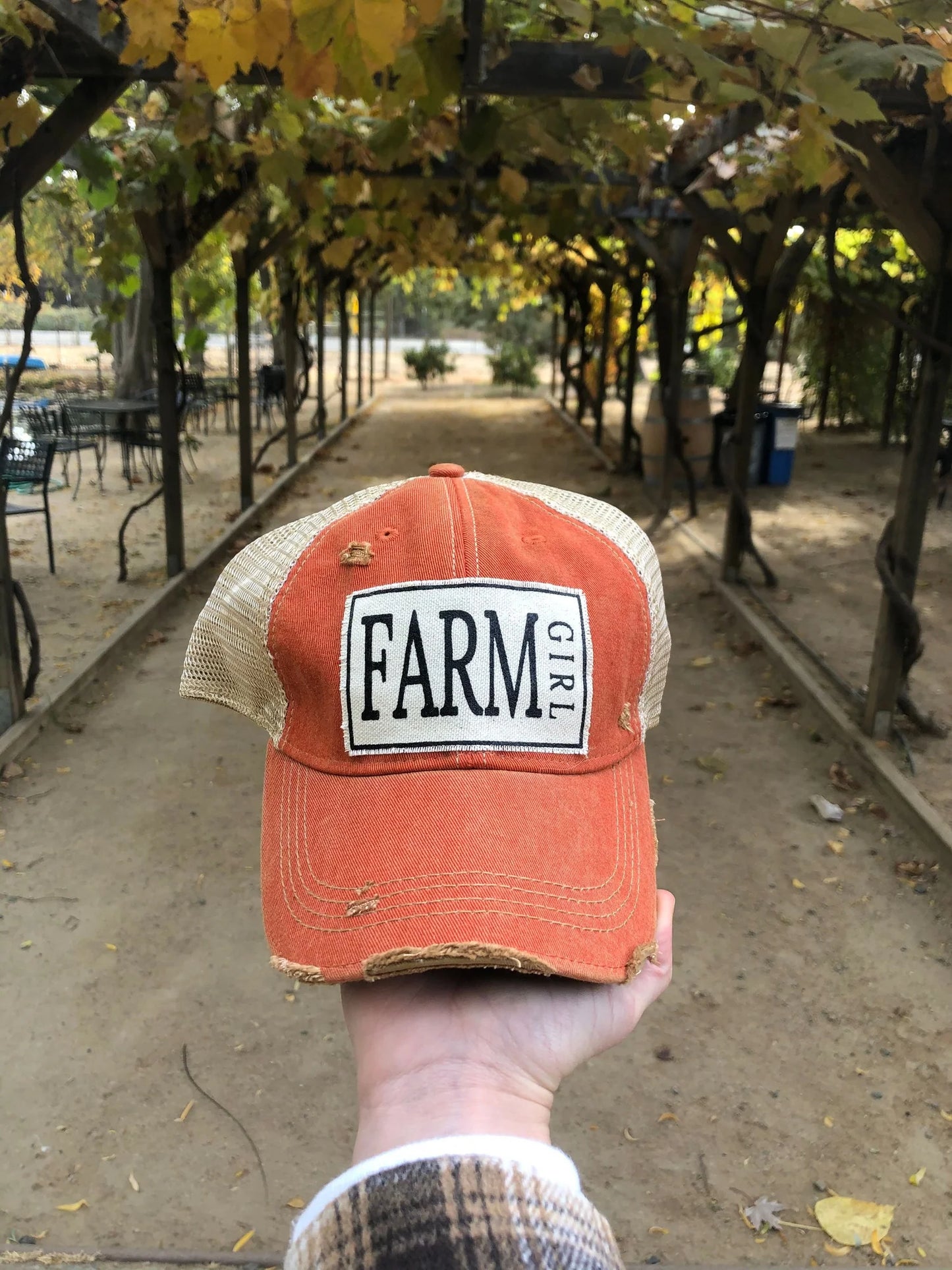 FARM Girl Distressed Trucker Hat