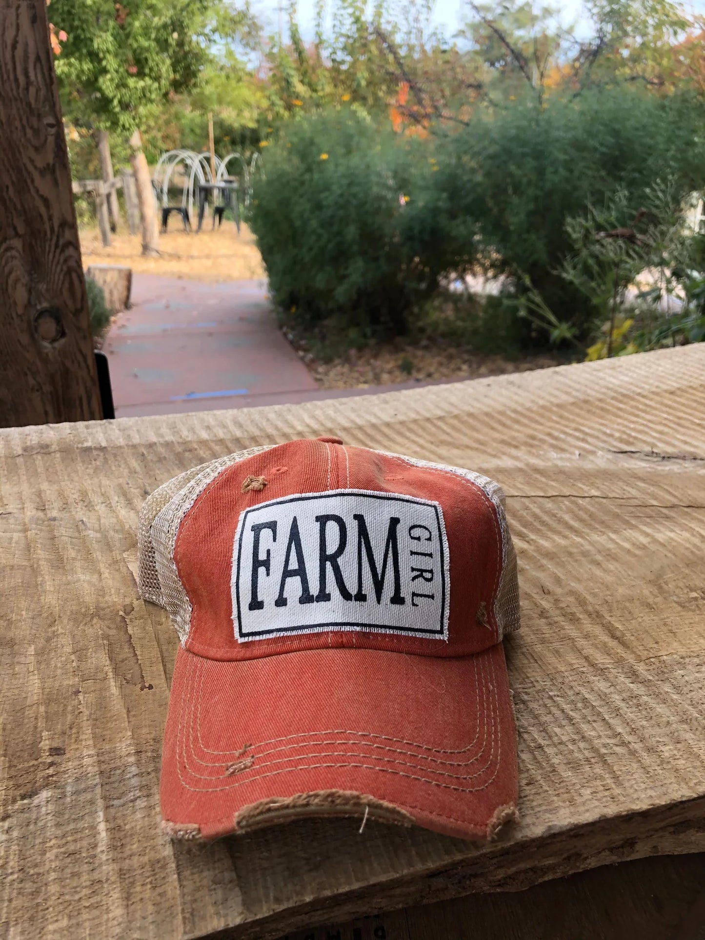 FARM Girl Distressed Trucker Hat