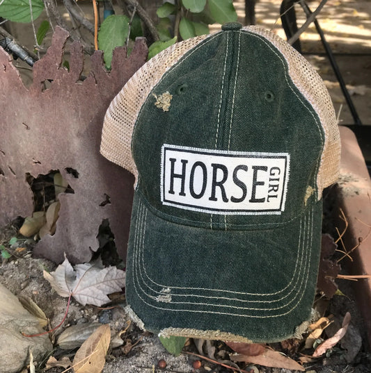 Horse Girl Distressed Trucker Hat