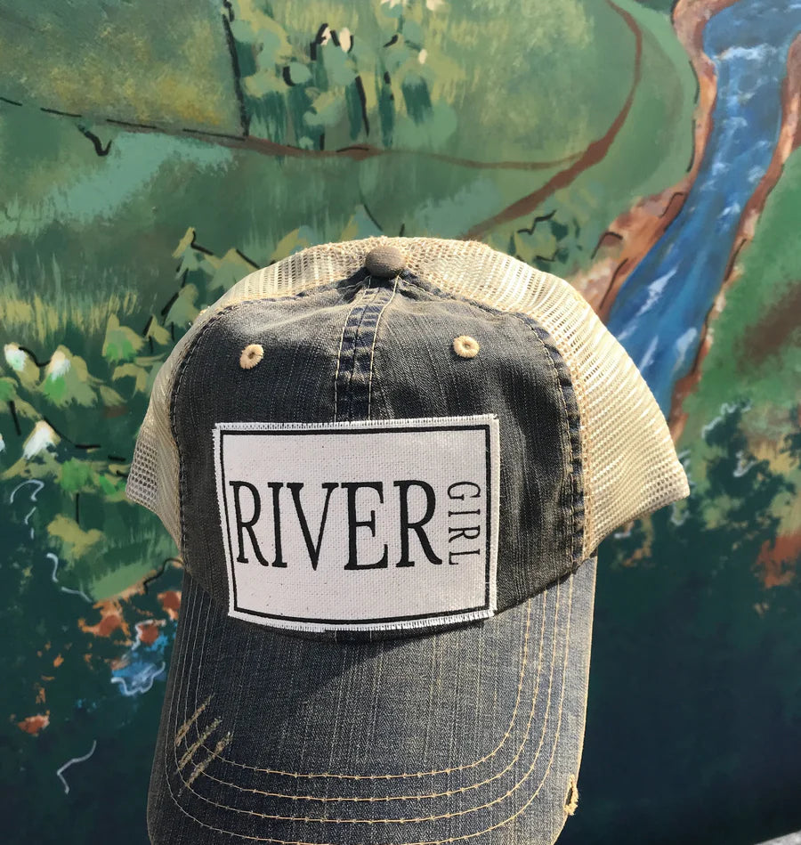 River Girl Distressed Trucker Hat