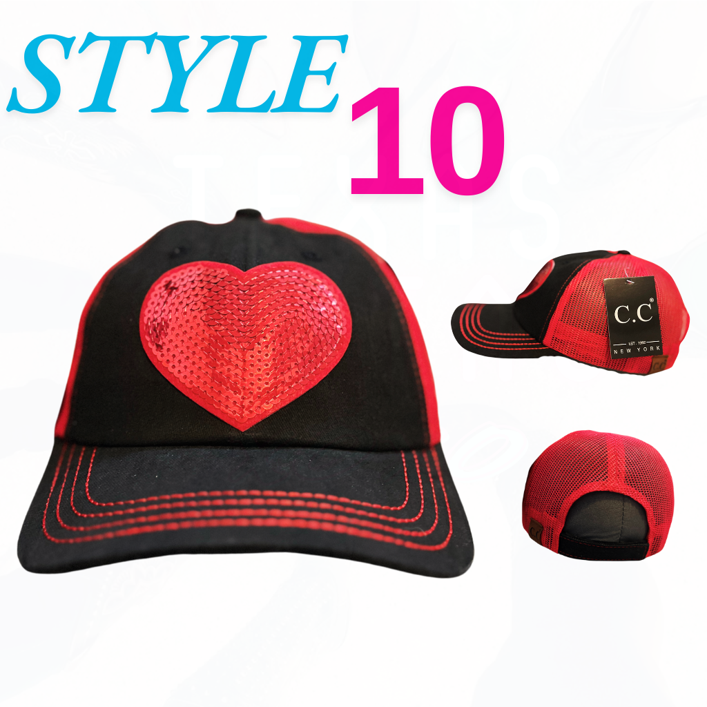 Texas Sistas Sequin Heart Patch Hats