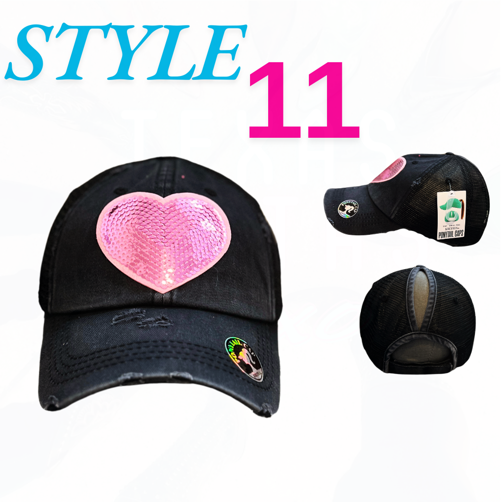 Texas Sistas Sequin Heart Patch Hats