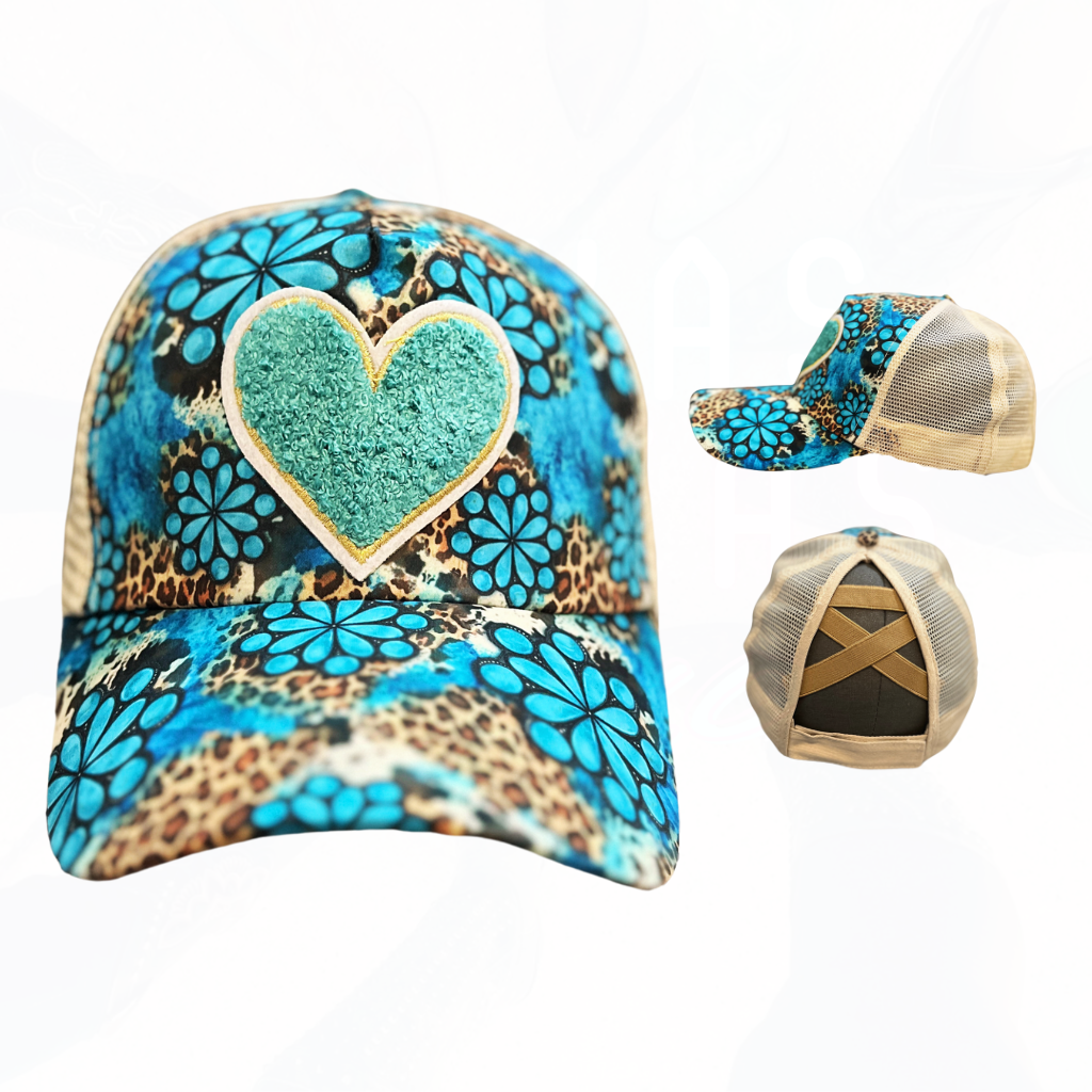 Texas Sistas FUZZY Heart Patch Hats