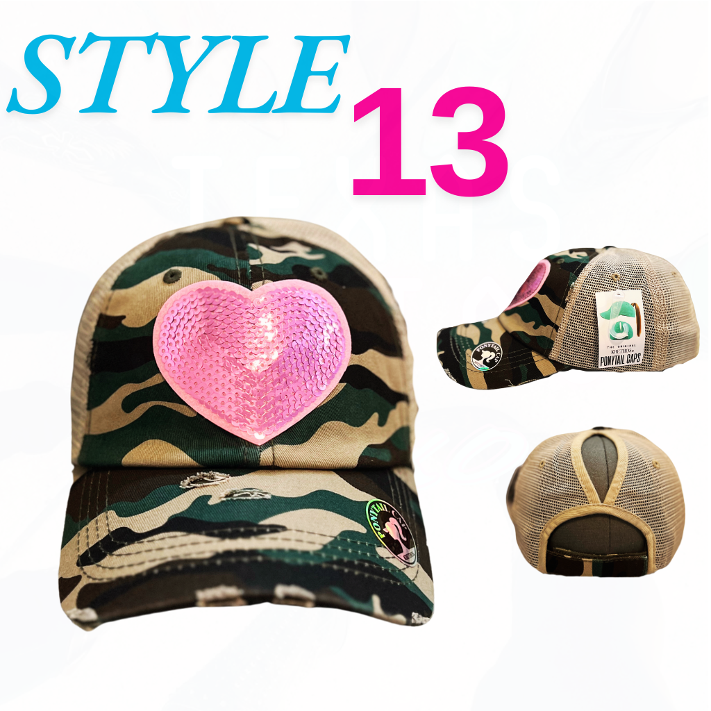 Texas Sistas Sequin Heart Patch Hats