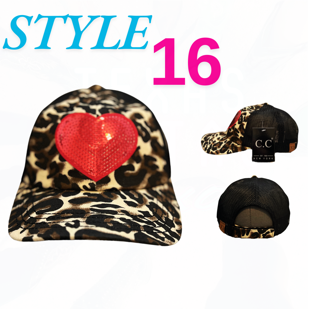 Texas Sistas Sequin Heart Patch Hats