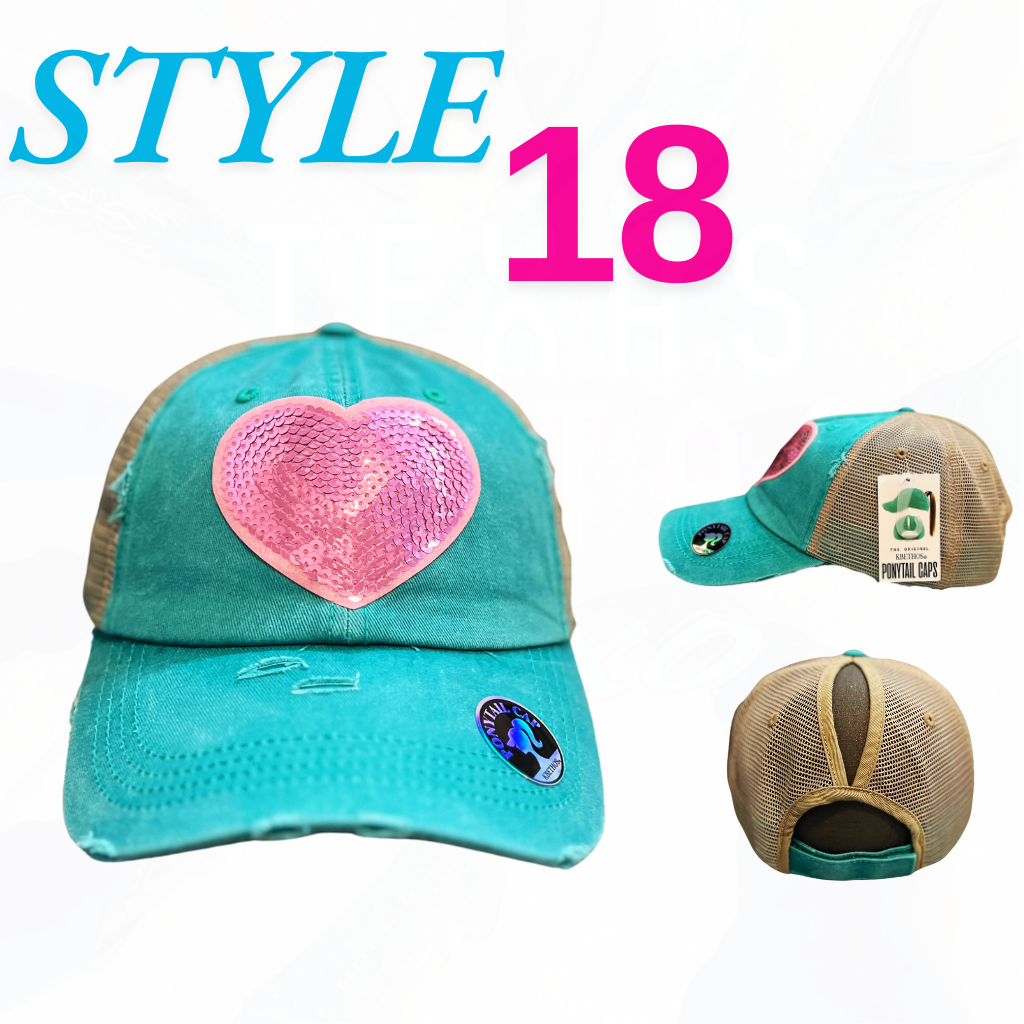 Texas Sistas Sequin Heart Patch Hats