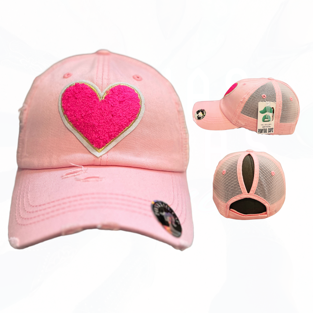 Texas Sistas FUZZY Heart Patch Hats