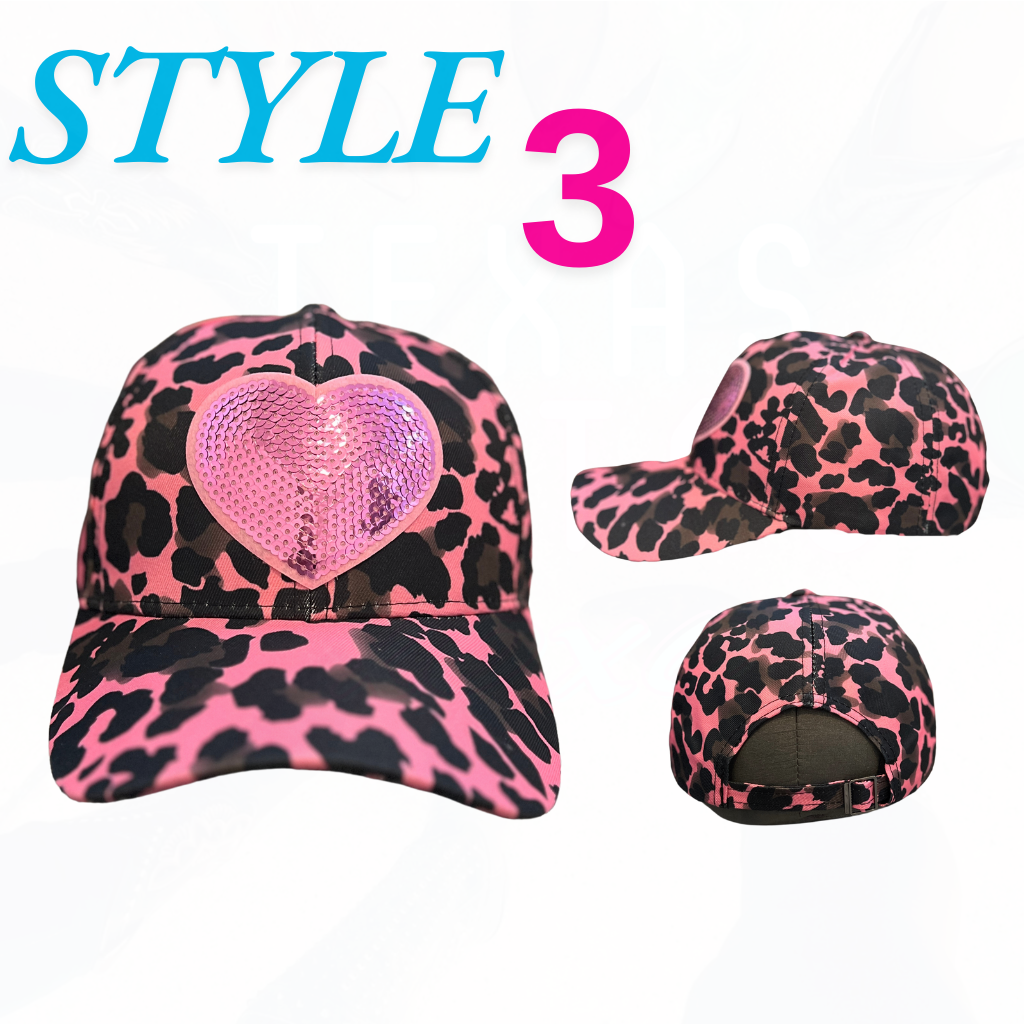 Texas Sistas Sequin Heart Patch Hats