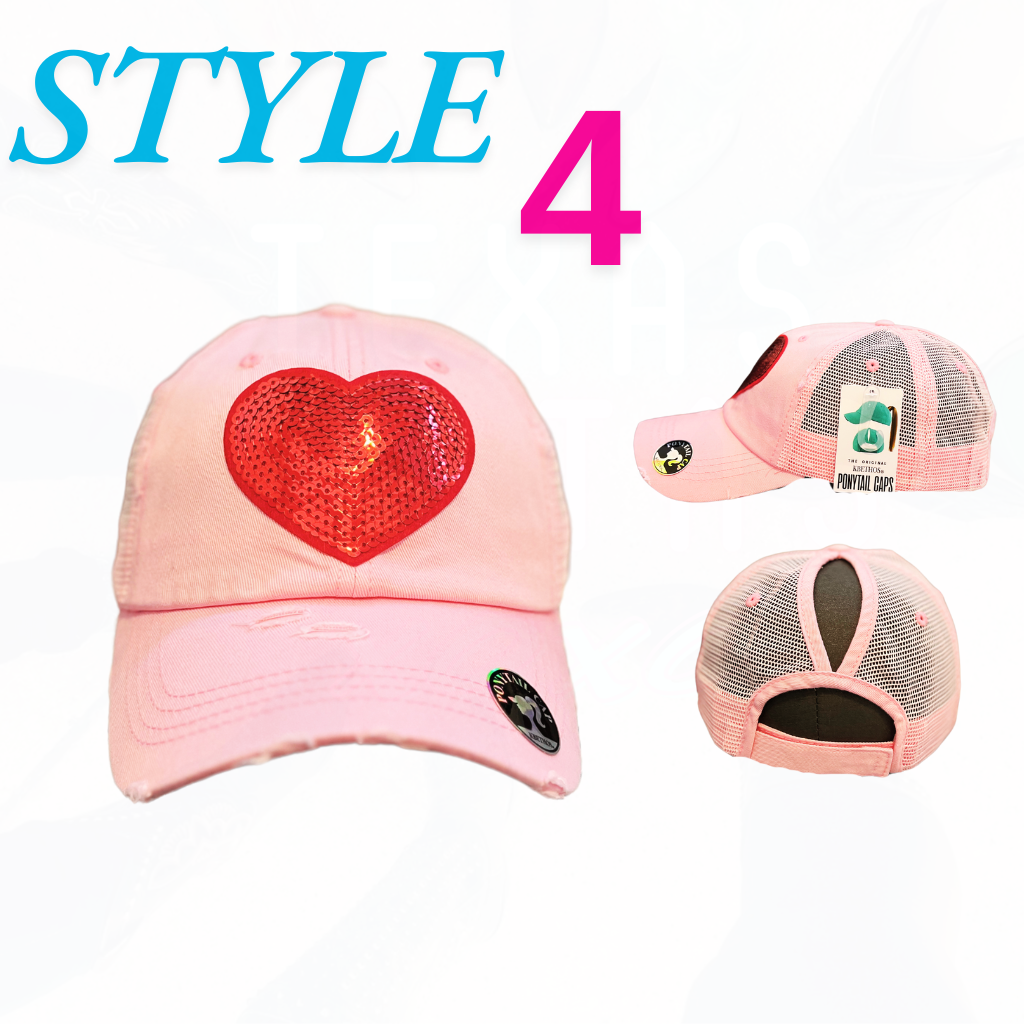 Texas Sistas Sequin Heart Patch Hats