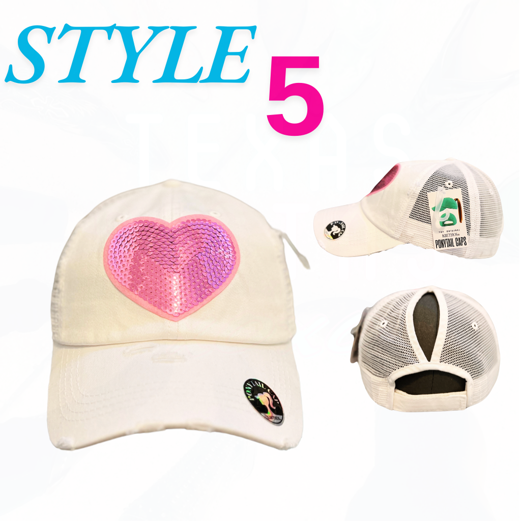 Texas Sistas Sequin Heart Patch Hats