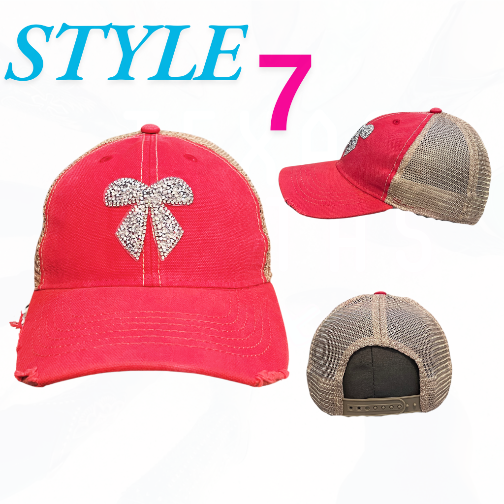 Texas Sistas Bling Bow Hats