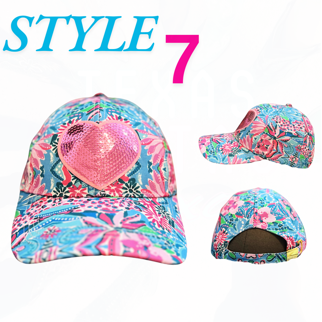 Texas Sistas Sequin Heart Patch Hats