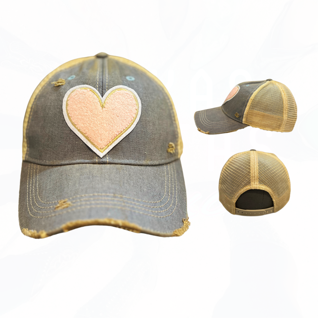 Texas Sistas FUZZY Heart Patch Hats