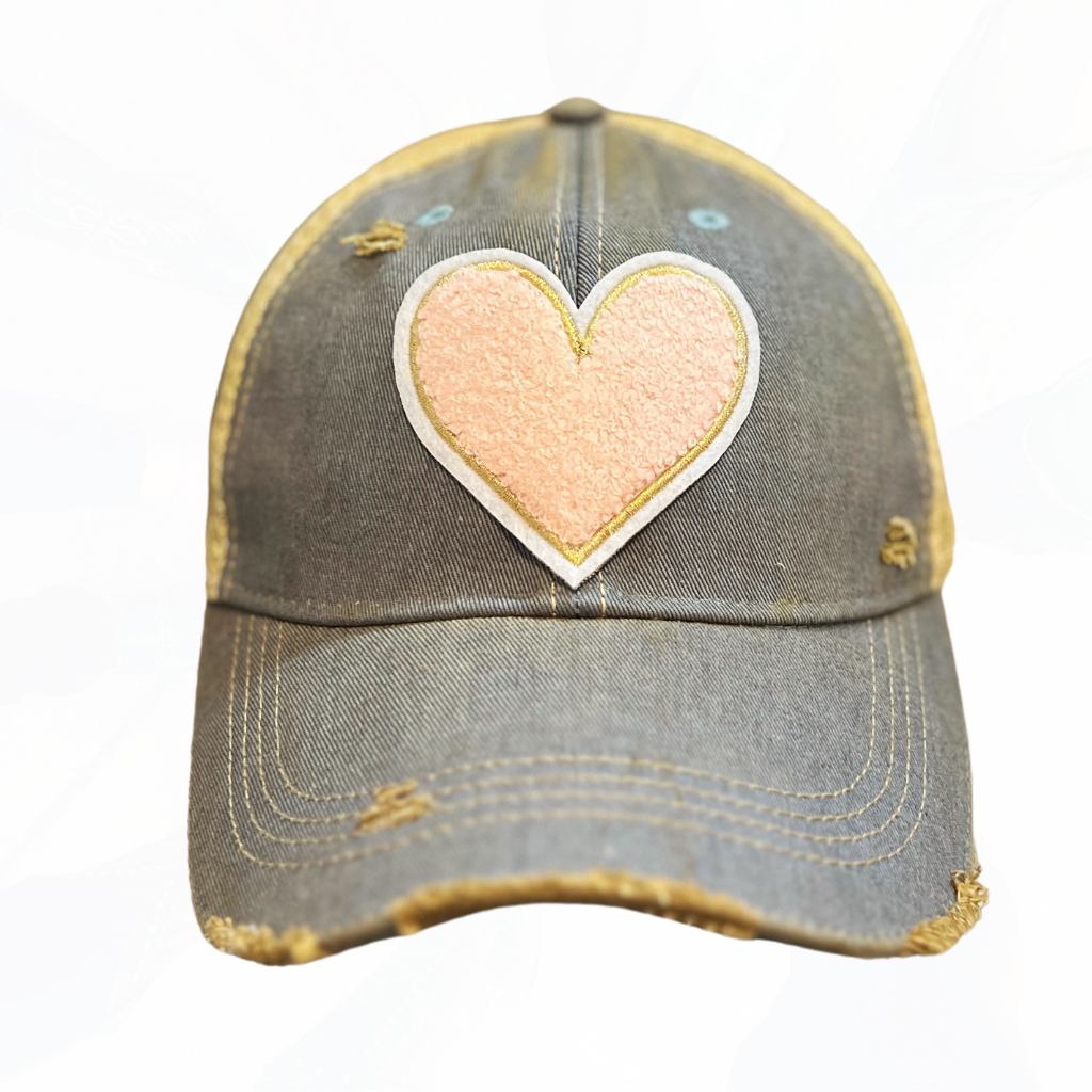 Texas Sistas FUZZY Heart Patch Hats