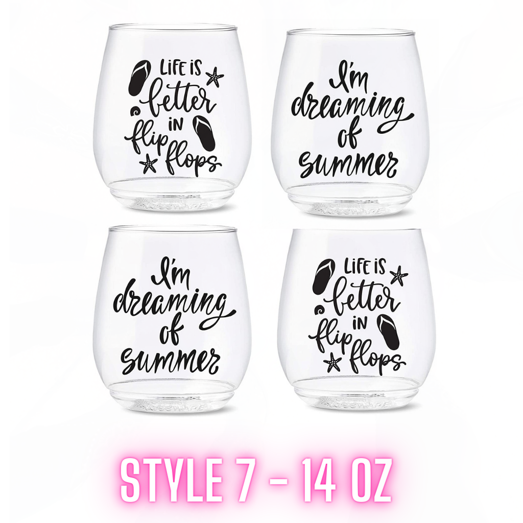 LIFE IS BETTER IN FLIP FLOPS SUMMER WINE TUMBLERS - 4 Pack