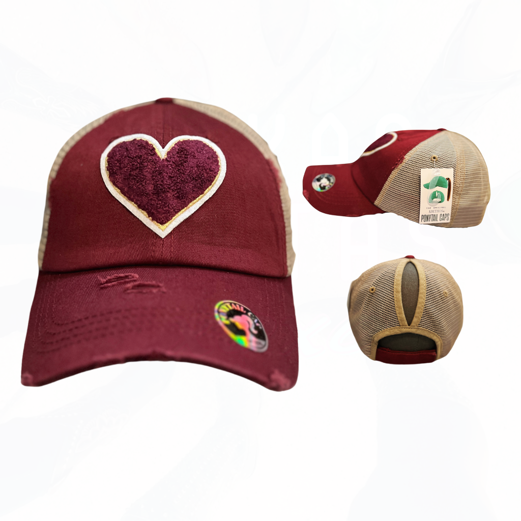 Texas Sistas FUZZY Heart Patch Hats