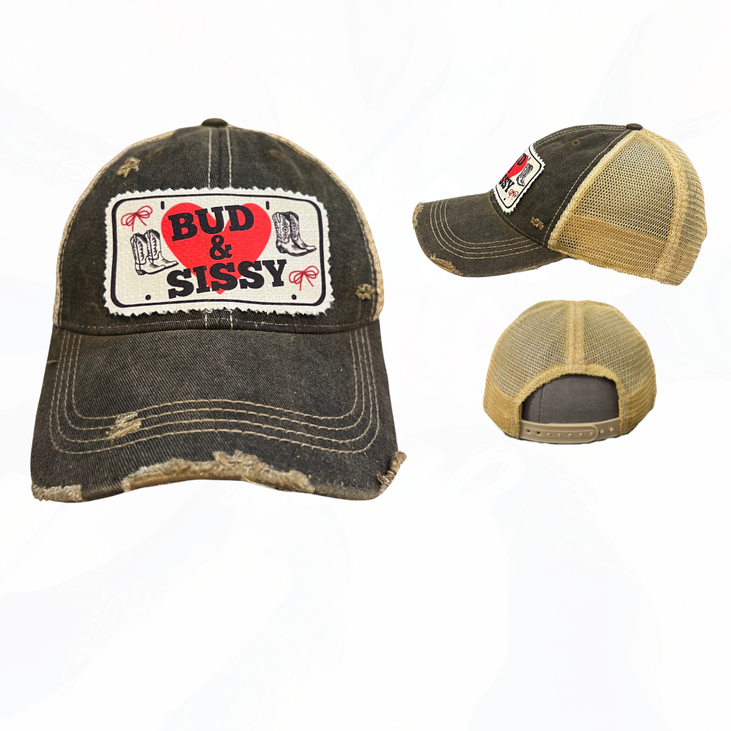 BUD & SISSY RED HEART HAT