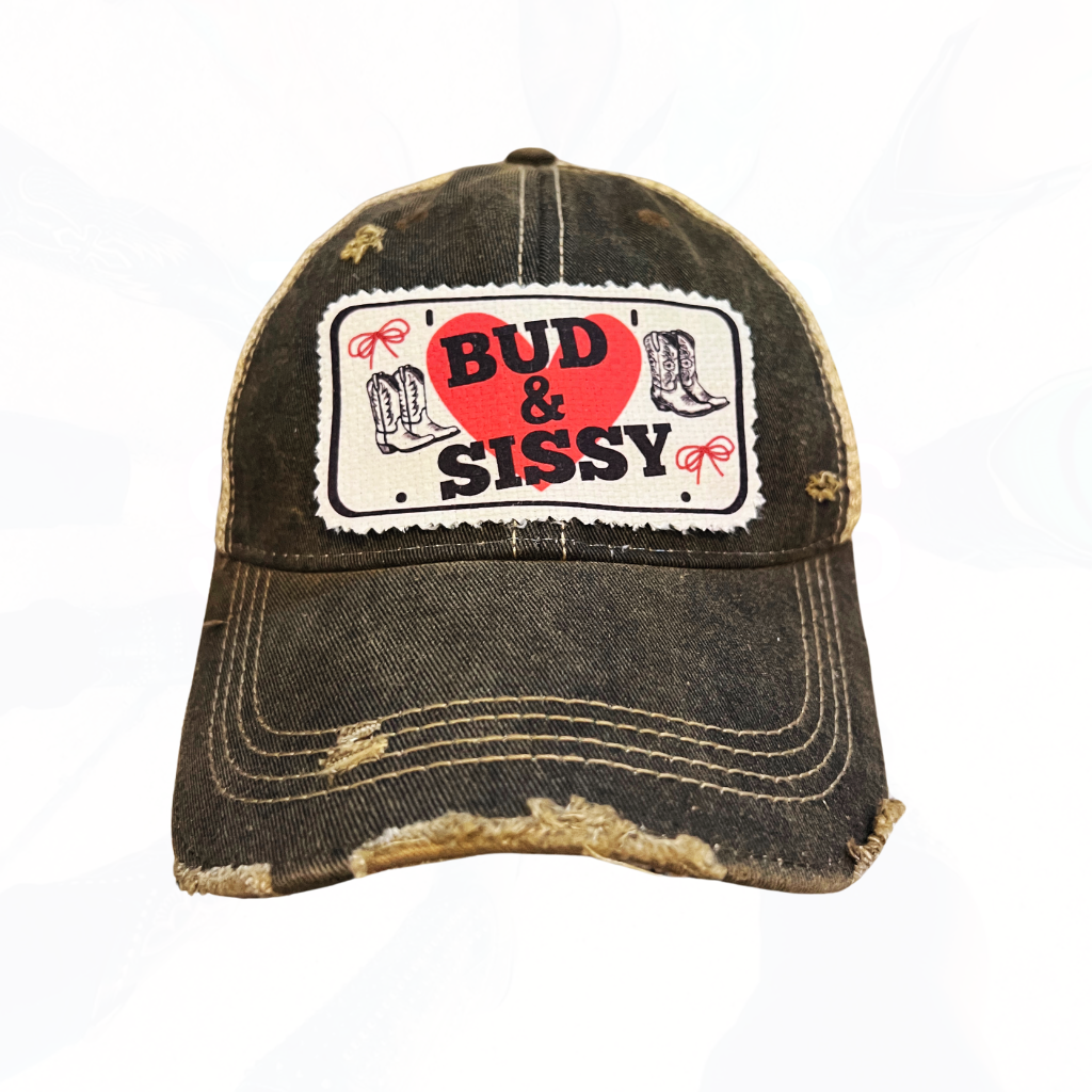 BUD & SISSY RED HEART HAT