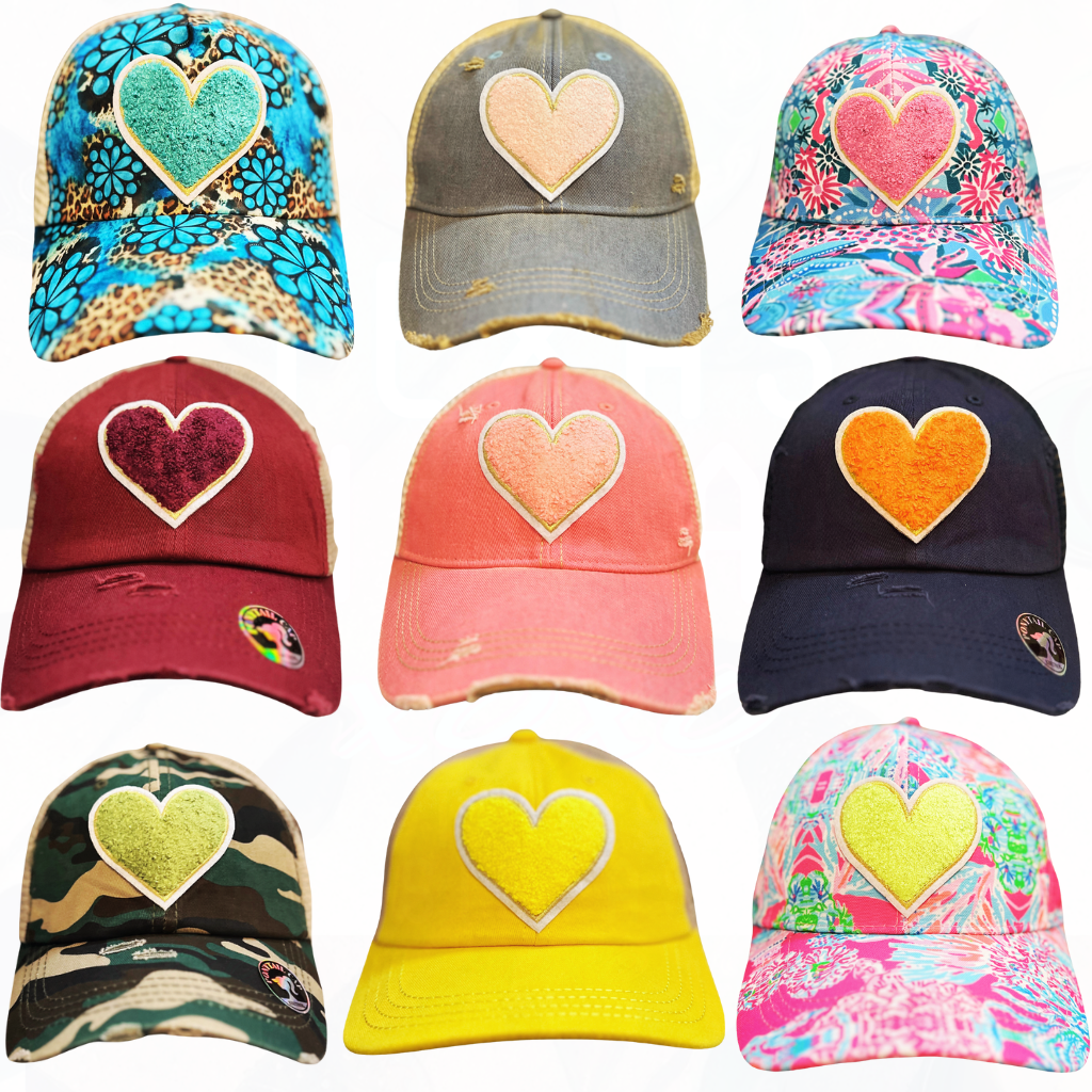 Texas Sistas FUZZY Heart Patch Hats