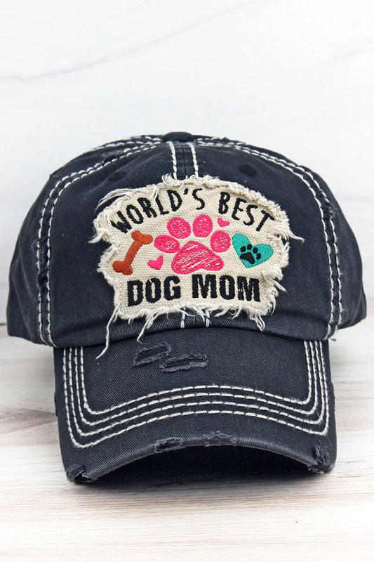 World BEST DOG MOM Hat - Black or Stone