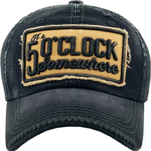 It's 5 O'Clock Somewhere Hat - Black