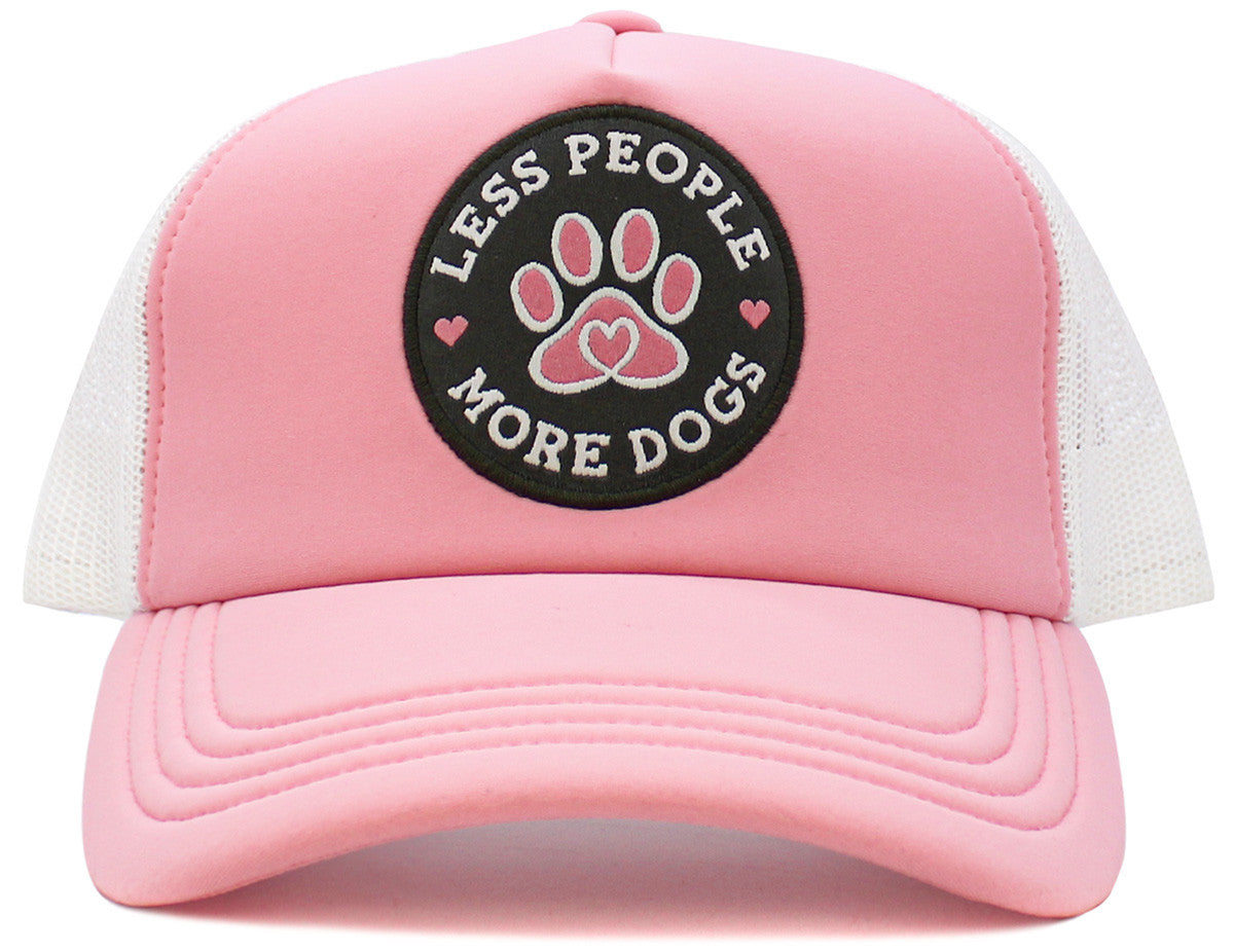 Less People More Dogs Trucker Hat - PINK