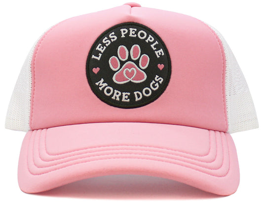 Less People More Dogs Trucker Hat - PINK