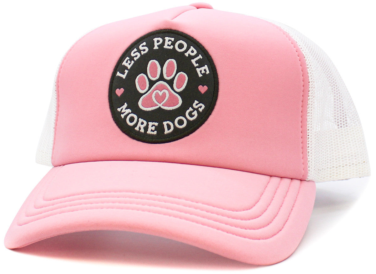 Less People More Dogs Trucker Hat - PINK