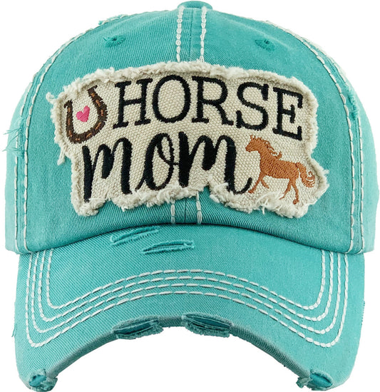 HORSE MOM HAT - Turquoise