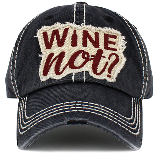 Wine Not Hat - Black Patch Hat