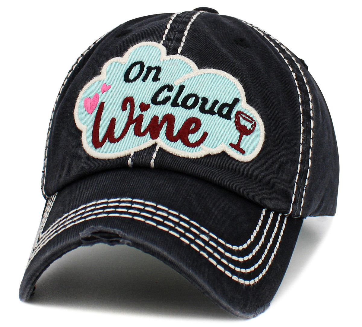 On Cloud Wine Distressed Hat