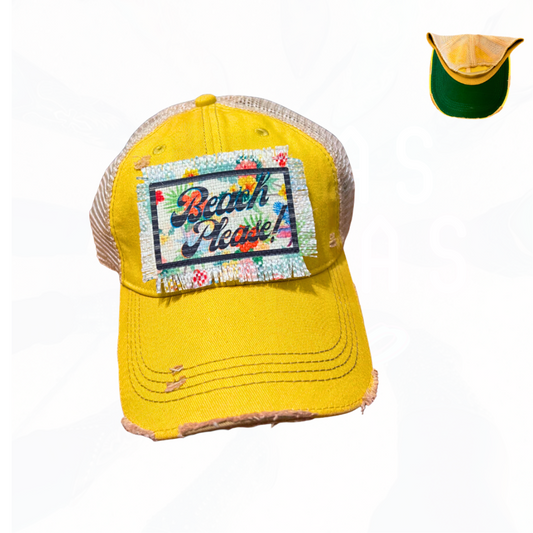 Beach Please Tropical Patch Hat